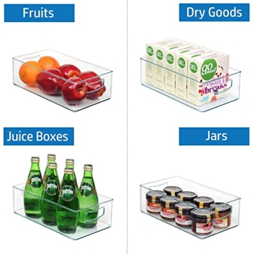 Stackable Clear Plastic Storage Bins for Kitchen Pantry Organization