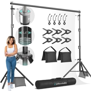 Julius Studio Enhanced Heavy Duty 10.1 x 8 ft Adjustable Backdrop Stand
