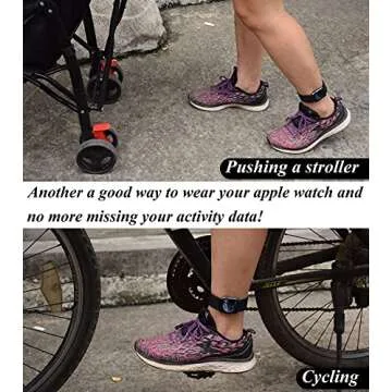 DDJOY Compatible Ankle Band for Workouts Compatible with Apple Watch Series 4 3 2 1 42mm/ 44mm, Small Size Black