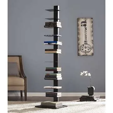 SEI Furniture 12 Shelf Metal Spine Book Tower – Ideal for Space-Saving Storage