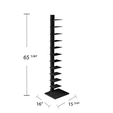 SEI Furniture 12 Shelf Metal Spine Book Tower  - Stylish Storage Solution