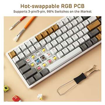 RK Royal Kludge RK84 Triple Mode RGB Mechanical Keyboard