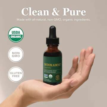 Global Healing Detoxadine - Organic Nascent Liquid Iodine Supplement Drops for Thyroid Support, Detox Cleanse, and Metabolism - Non-GMO, Vegan, 200 Servings Iodine Drops (1 Oz)