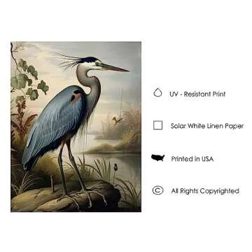 Blue Heron Poster Art Print for Home Decor
