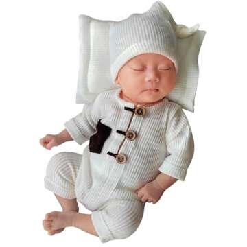 CUTEBBPHOTO Newborn Photography Outfits Boy Girl Baby Photo Romper Knit Bodysuit Outfit Prop
