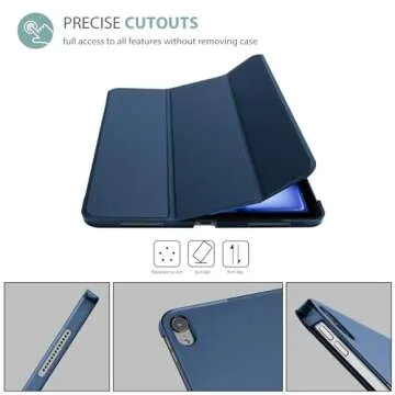 ProCase Smart Case for iPad Air 11-inch 2025 2024 M3 M2/10.9” Air 5th 2022/Air 4th 2020, Protective Cover for iPad Air 5 4 -Navy