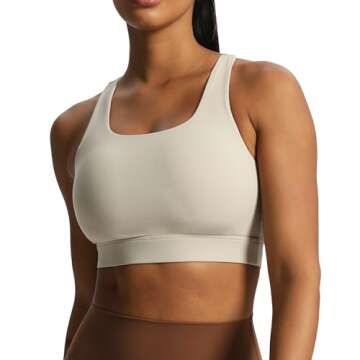 Aoxjox Women's Workout Sports Bras High Impact Fitness Backless Padded Training Gym Khloe Bra Yoga Crop Tank Top (Mink, Medium)
