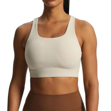 Aoxjox Women's Workout Sports Bras High Impact Fitness Backless Padded Training Gym Khloe Bra Yoga Crop Tank Top (Mink, Medium)