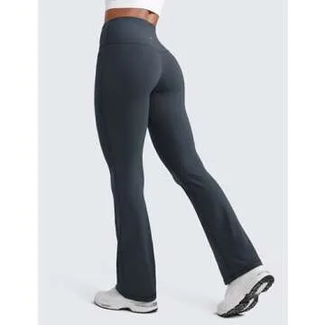 CRZ YOGA Womens Butterluxe High Waist Flare Pants 32 Inches - Yoga Bootcut Wide Leg with Pocket Loun...