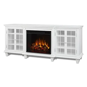 Real Flame Marlowe 70” Electric Fireplace TV Stand for TVs up to 70 inches, Entertainment Center w...