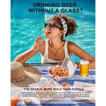 LUXU Beer Glass, 20 oz Can Shaped Beer Glasses Set of 2 -Craft Drinking Glasses,Large Beer Glasses for Any Drink and Any Occasion (Set of 2)