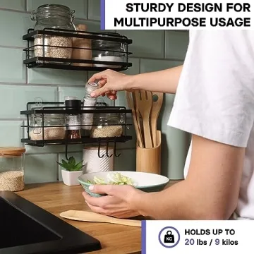 KINCMAX Premium Shower Caddy, 2-Pack Adhesive Shower Organizer, No Drill Bathroom Shelves, Rustproof Stainless Steel Shower Shelves for Inside Shower, Shampoo Holder, Shower Storage Rack, Matte Black