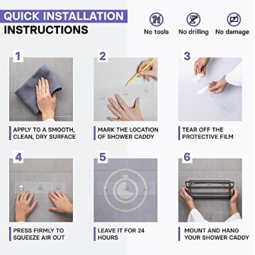 KINCMAX Premium Shower Caddy, 2-Pack Adhesive Shower Organizer, No Drill Bathroom Shelves, Rustproof Stainless Steel Shower Shelves for Inside Shower, Shampoo Holder, Shower Storage Rack, Matte Black