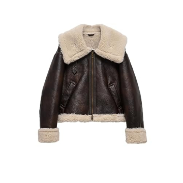 LY VAREY LIN Women Faux Leather Jacket with Cozy Faux Fur Lining