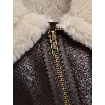 Stylish Faux Leather Jacket with Sherpa Lining