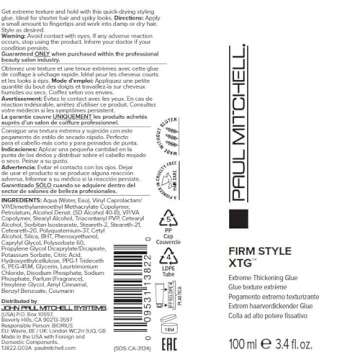 Paul Mitchell XTG Extreme Thickening Glue, Bold Texture, Long-Lasting Hold, For All Hair Types, 3.4 Fl Oz