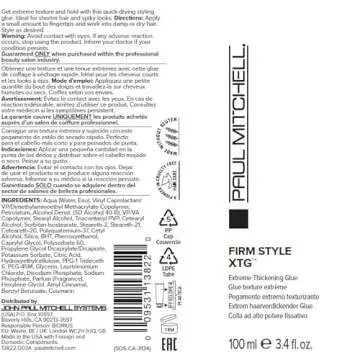 Paul Mitchell XTG Extreme Thickening Glue, Bold Texture, Long-Lasting Hold, For All Hair Types, 3.4 Fl Oz