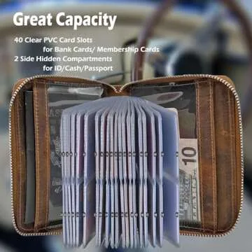 YUHAN PRETTY Large Leather Credit Card Holder for Men