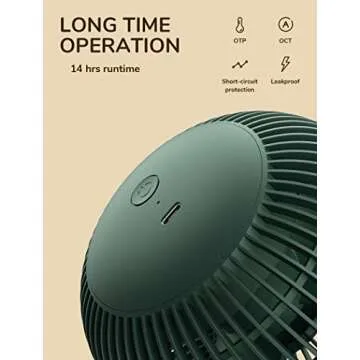 JISULIFE Clip on Baby Stroller Fan, 4000mAh Battery Operated, Portable Personal Small, Quiet & Narrow Slot Design, 4 Speeds, Max 14 Hrs, Ideal for Bed, Desk, Car Seat - Dark Green