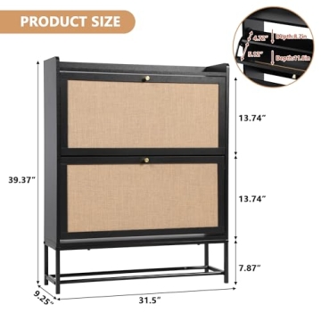 AVZEAR Narrow Shoe Storage Cabinet - Elegant and Functional