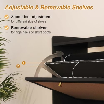 AVZEAR Narrow Shoe Storage Cabinet - Elegant and Functional