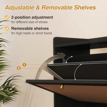 AVZEAR Narrow Shoe Storage Cabinet - Elegant and Functional