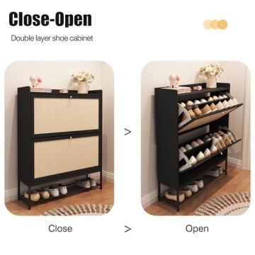 AVZEAR Narrow Shoe Storage Cabinet - Elegant and Functional