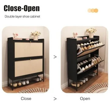 AVZEAR Narrow Shoe Storage Cabinet - Elegant and Functional