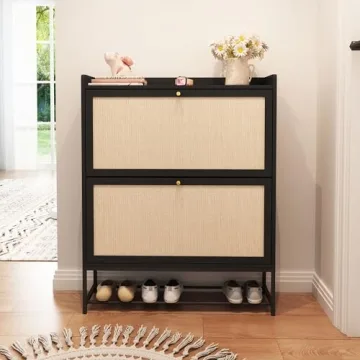 AVZEAR Narrow Shoe Storage Cabinet - Elegant and Functional