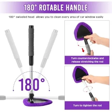 Baderke Car Window Cleaner Kit with Microfiber Bonnets