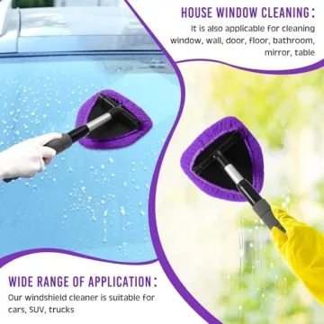 Baderke Car Window Cleaner Kit with Microfiber Bonnets