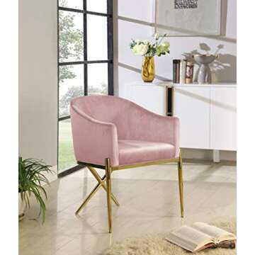 Modern Velvet Dining Chair with Gold Legs - Xavier Collection