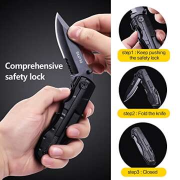 Multitool Pocket Knife for Men, Tactical Folding Multi Tool, Multipurpose Utility Plier Set, Valentines Day Gifts for Him Boyfriend Husband, Camping Survival Kit