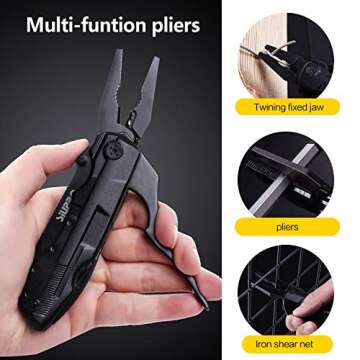 Multitool Pocket Knife for Men, Tactical Folding Multi Tool, Multipurpose Utility Plier Set, Valentines Day Gifts for Him Boyfriend Husband, Camping Survival Kit