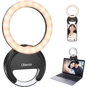Ulanzi Rechargeable Selfie Ring Light for Phones and Laptops