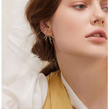 Jana Winkle Gold Metal Firework Stud Earrings for Women