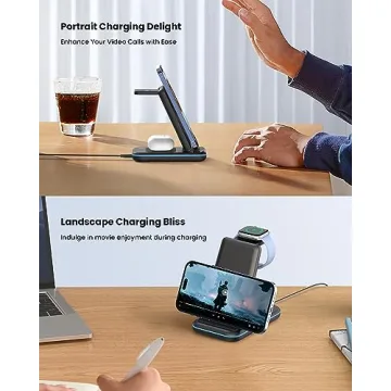 GEEKERA 3 in 1 Wireless Charging Station for Apple Devices