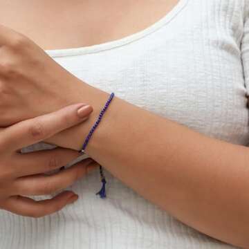 Gempires Natural Purple Amethyst Braided Bracelet - February Birthstone Gift