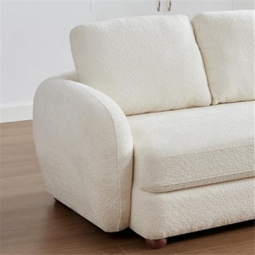 Luxurious Ashcroft Boucle Cream Floor Sofa - 4 Seater