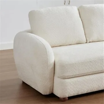 Luxurious Ashcroft Boucle Cream Floor Sofa - 4 Seater
