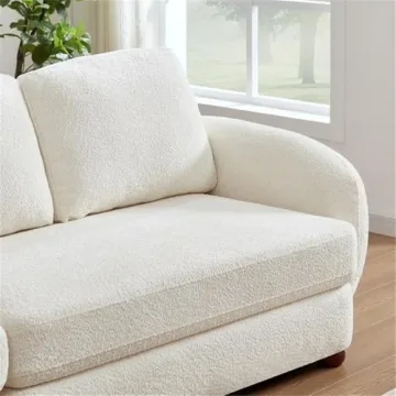 Luxurious Ashcroft Boucle Cream Floor Sofa - 4 Seater