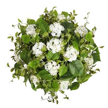 Haute Decor Artificial Hydrangea Urn Planter and Pot Filler with Adjustable Height, Maintenance-Free Greenery and Flowers for Outdoor or Indoor Use