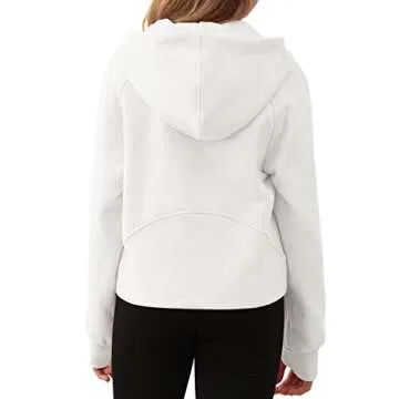 Doshoop Girls Half Zipper Cropped Hoodies for Style