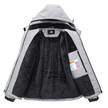 MOERDENG Women's Waterproof Ski Jacket Warm Winter Coat Hooded Snowboarding Jacket Snow Coat