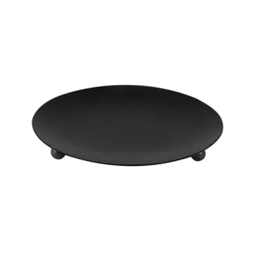 Elegant Black Iron Plate Candle Holders Set for Special Occasions