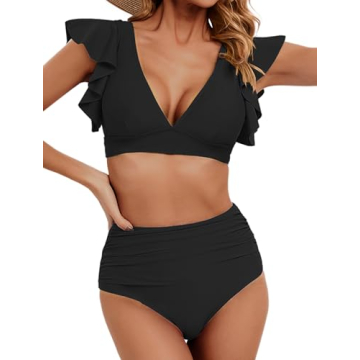 Stylish Soucrat High Waisted Bikinis for Women - Flattering Two Piece Tummy Control Set
