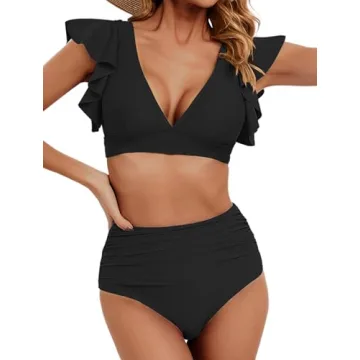 Stylish Soucrat High Waisted Bikinis for Women - Flattering Two Piece Tummy Control Set