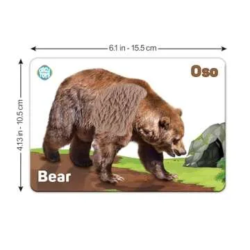 My Touch and Feel English Spanish Bilingual Picture Double Sided Sensory Flash Cards for Infant, Toddlers, Kids, Learn Animals, Fruits, Objects and Vehicles, Fun Learning and Educational Flashcards