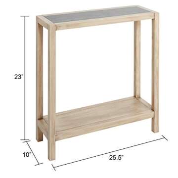 SiLVERWOOD Console Table in Light Wood & Gunmetal