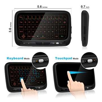 ILEBYGO Mini Wireless Keyboard Touchpad Combo with Backlight
